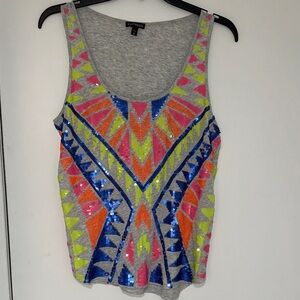 Express Women's Vibrant Sequin Tank Top